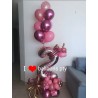 Numero base grande con globos con helio