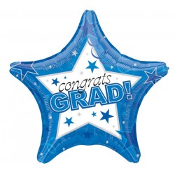 Estrella de Graduación Azul y Blanco 19"