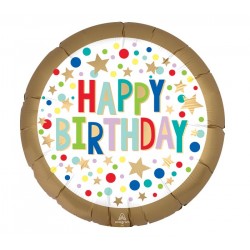 HAPPY BIRTHDAY SATIN LUXE PUNTOS 18"