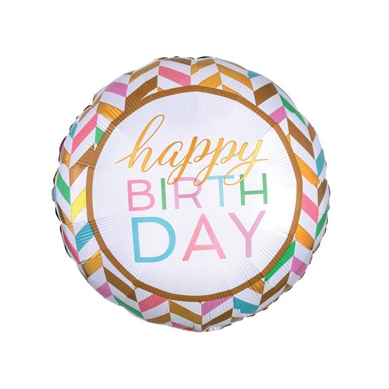 HAPPY BIRTHDAY PASTEL BALLOON 28"