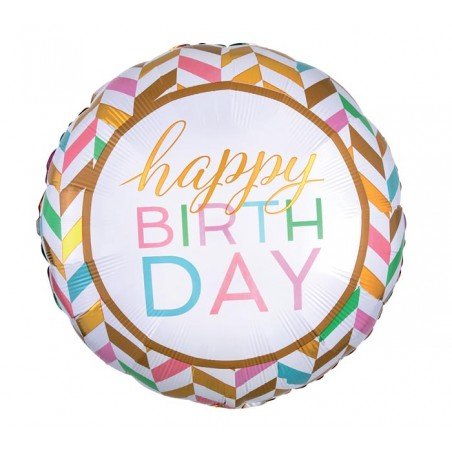 HAPPY BIRTHDAY PASTEL BALLOON 28"